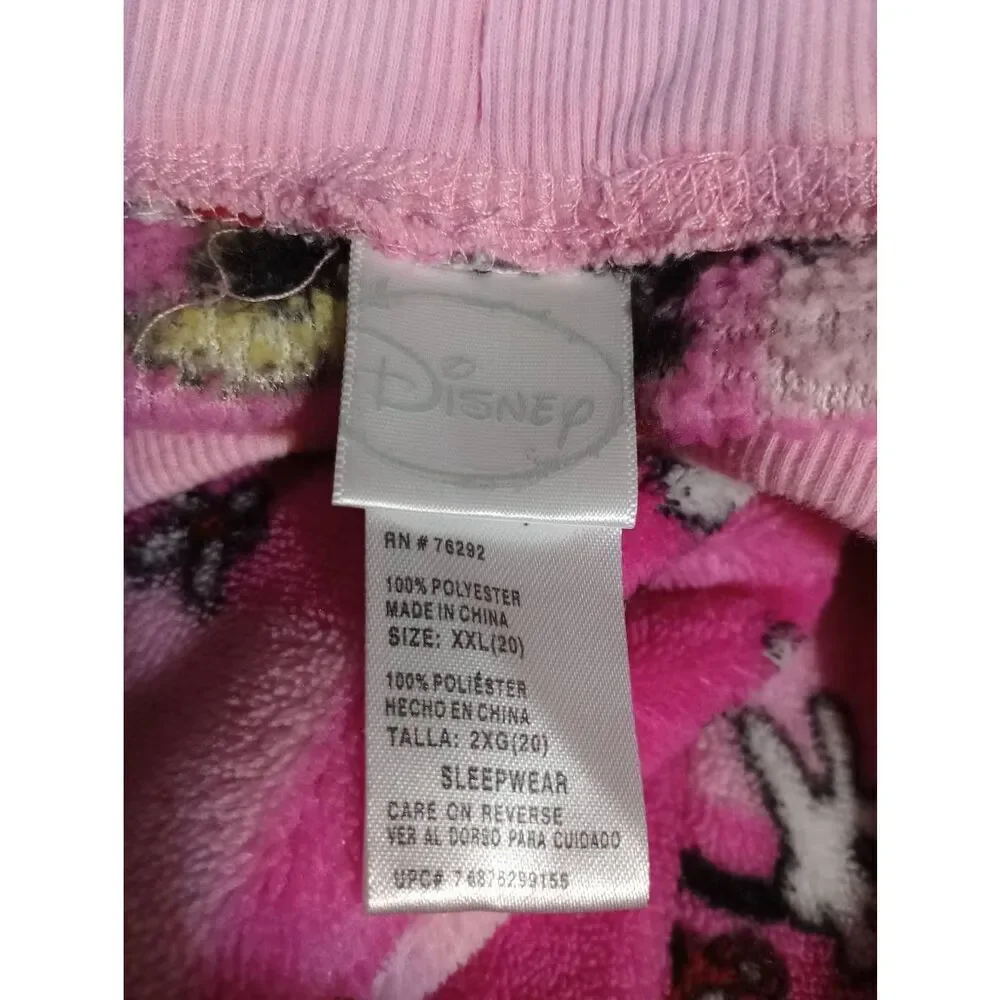 Disney Pants Ladies 20 Lounge Fuzzy Minnie Mouse‎ Pink - Picture 5 of 6